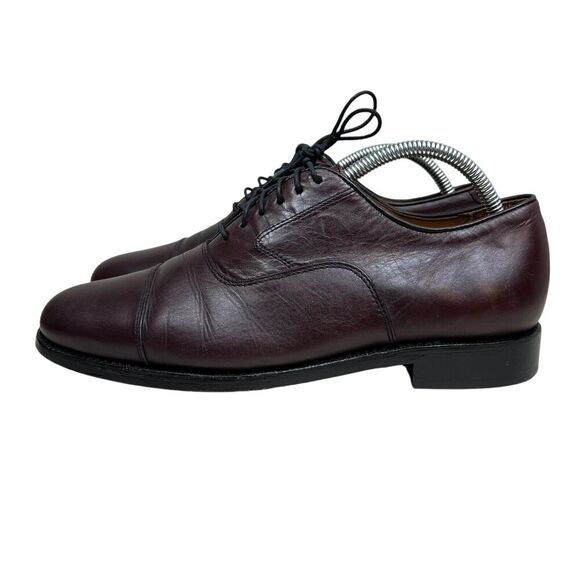 Jos. A. Bank Mens Oxford Shoes Brown Leather Lace‎ Up Cap Toe Cushioned Size 8M - Picture 3 of 9